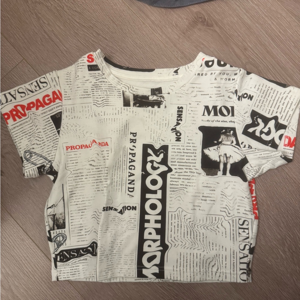 With Jean Cream and Black Graphic Tee